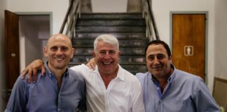 Izq. Senador Germán Lago / Medio - Intendente Jorge Gaute / Derecha - Sec Gob Martin Pulero.